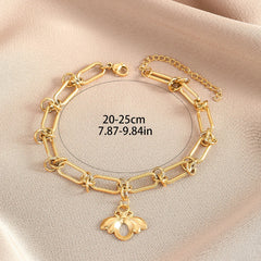 CHENGXUN Bee Insect Charm Bracelet Party Jewelry Accessories Gift Chunky Jewelery Chain Bracelet for Women Girls